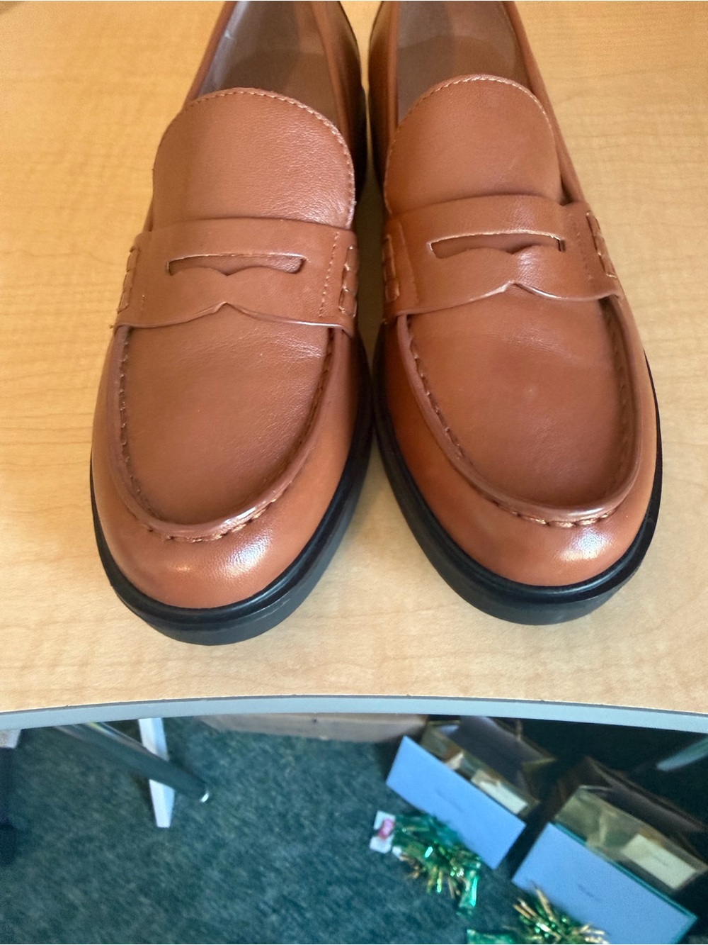Nordstrom NWOB Classic Penny Loafers in Warm Brown Size 9.5 - Picture 3 of 9